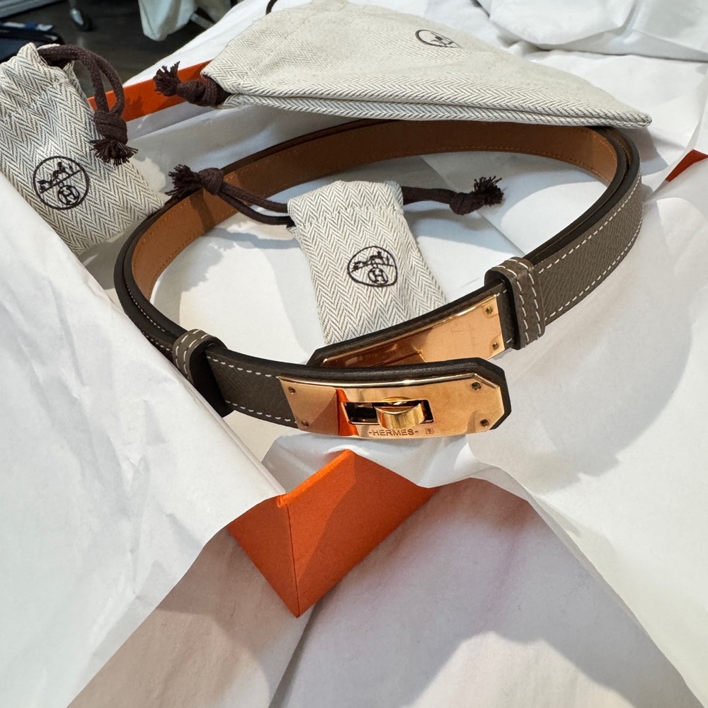 BNIB Hermes Kelly belt in Etoupe
